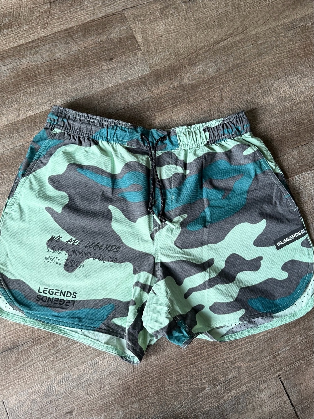 Legends Men's Mint Green Camo Athletic Shorts